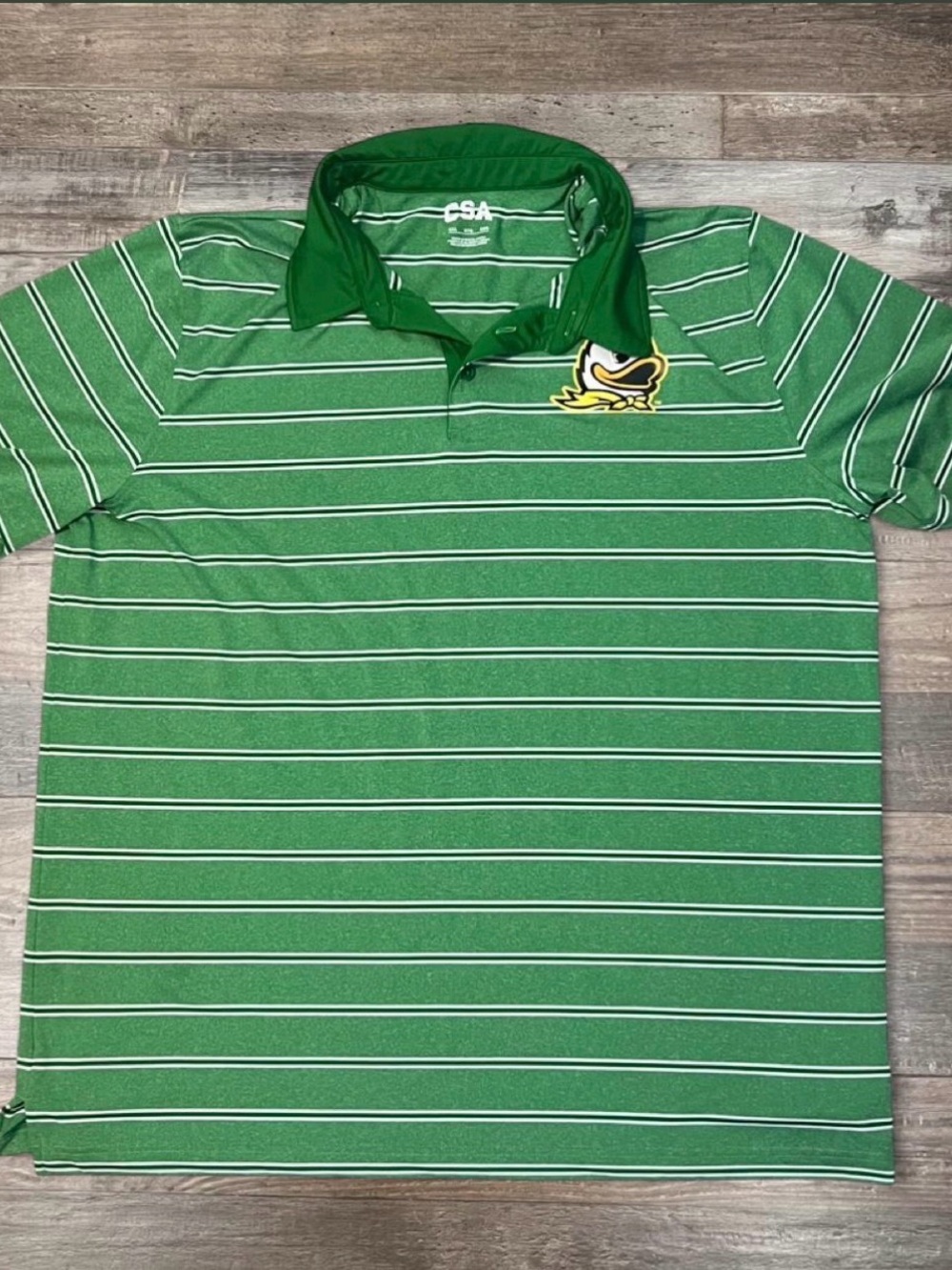 Men’s Colosseum Athletics Oregon Ducks striped golf polo shirt